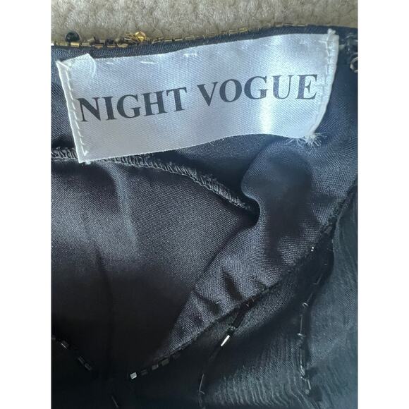 Vintage Night Vogue silk gold beaded evening cocktail top size XL - Picture 6 of 6